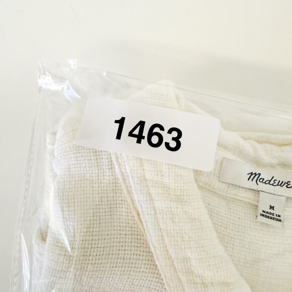 Madewell Breezewoven Beachside Shirttail Top Shirt Button Front White NF219 - M - Picture 8 of 8